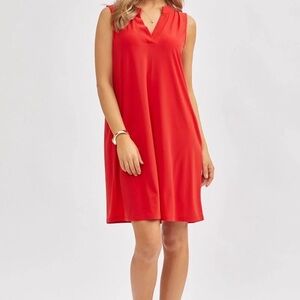 Elegant Red Sleeveless Mini Dress